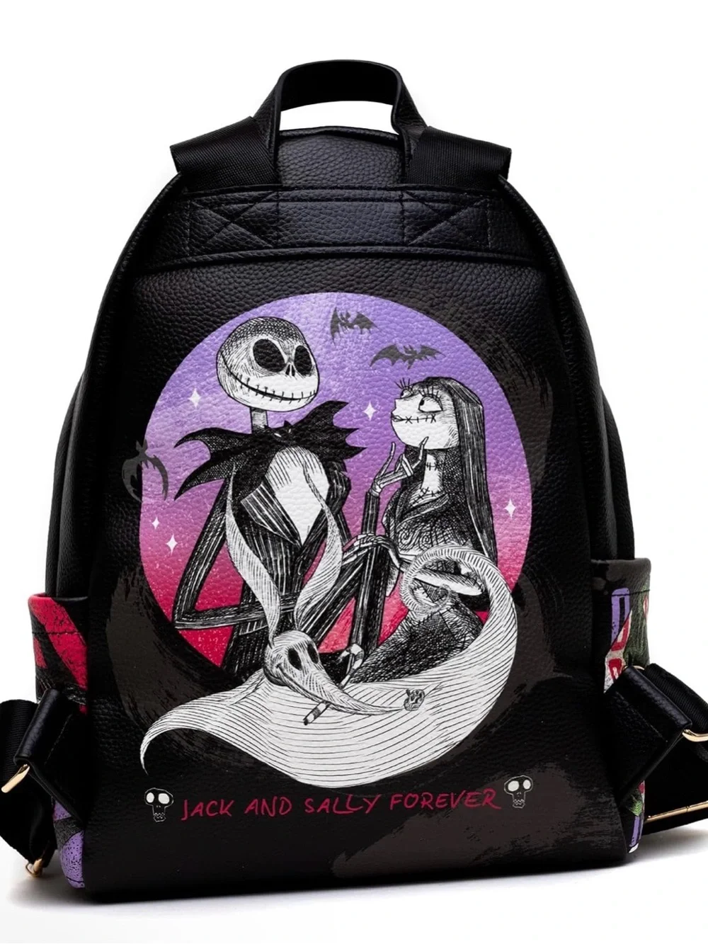 NWT Disney Nightmare Before Christmas Jack and Sally 12” Vegan Leather Backpack